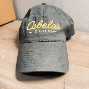 Cabela's CLUB Embroidered Hat Charcoal Gray Strapback‎ Adjustable Cap